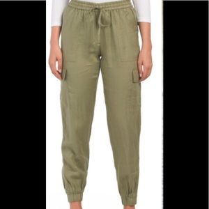 NWT Magaschoni Linen Joggers Size L | Luxury Resortwear Casual Pants